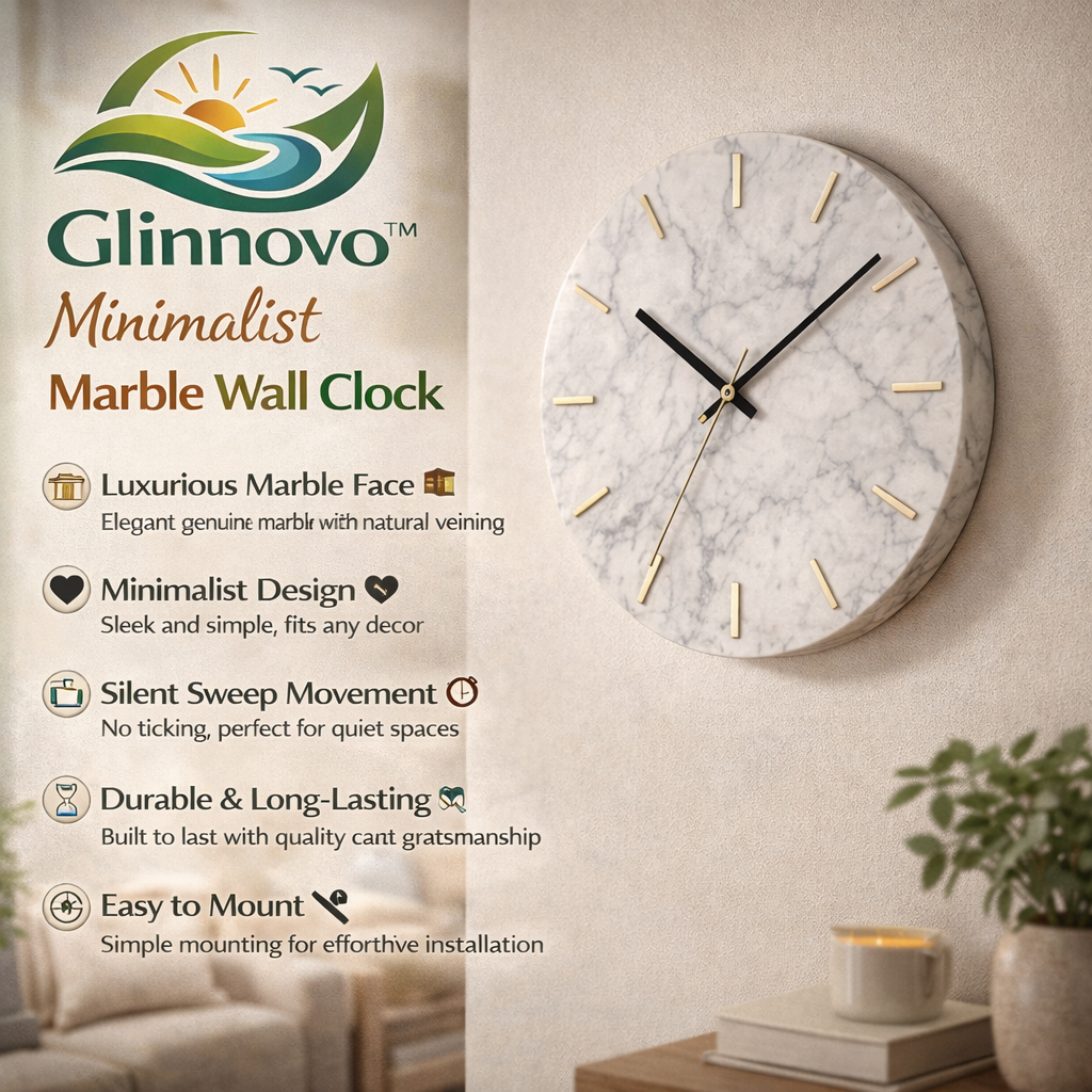 Minimalist Marble Wall Clock